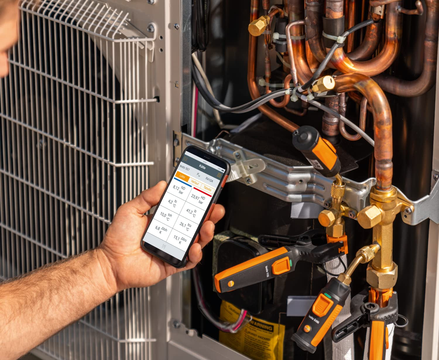 115I Clamp Meter - Amp Clamp for Heating & Cooling Systems - HVAC Thermometer for In-Pipe Measurements & -58° to 302 °F Measurement Range - HVAC Temperature Probe with Bluetooth & App Operation
