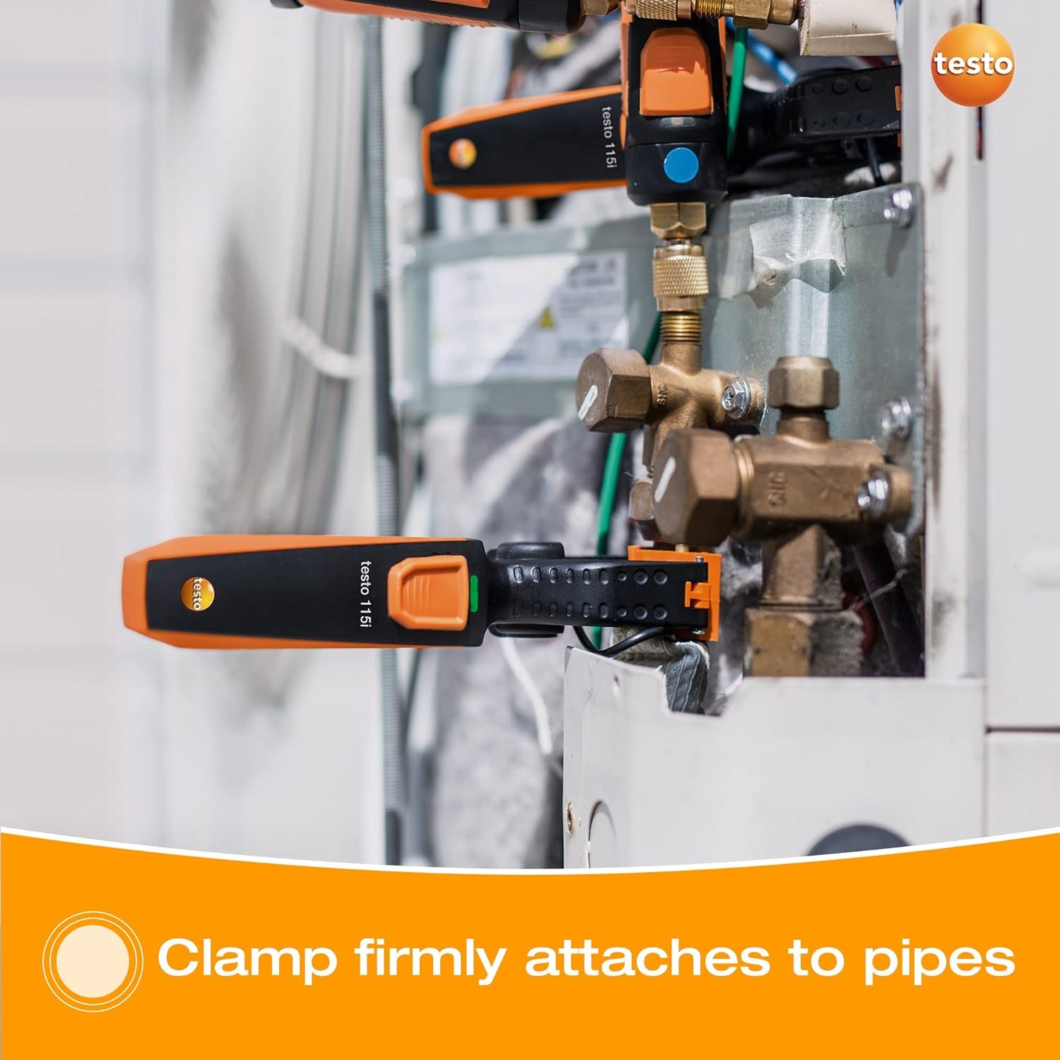 115I Clamp Meter - Amp Clamp for Heating & Cooling Systems - HVAC Thermometer for In-Pipe Measurements & -58° to 302 °F Measurement Range - HVAC Temperature Probe with Bluetooth & App Operation